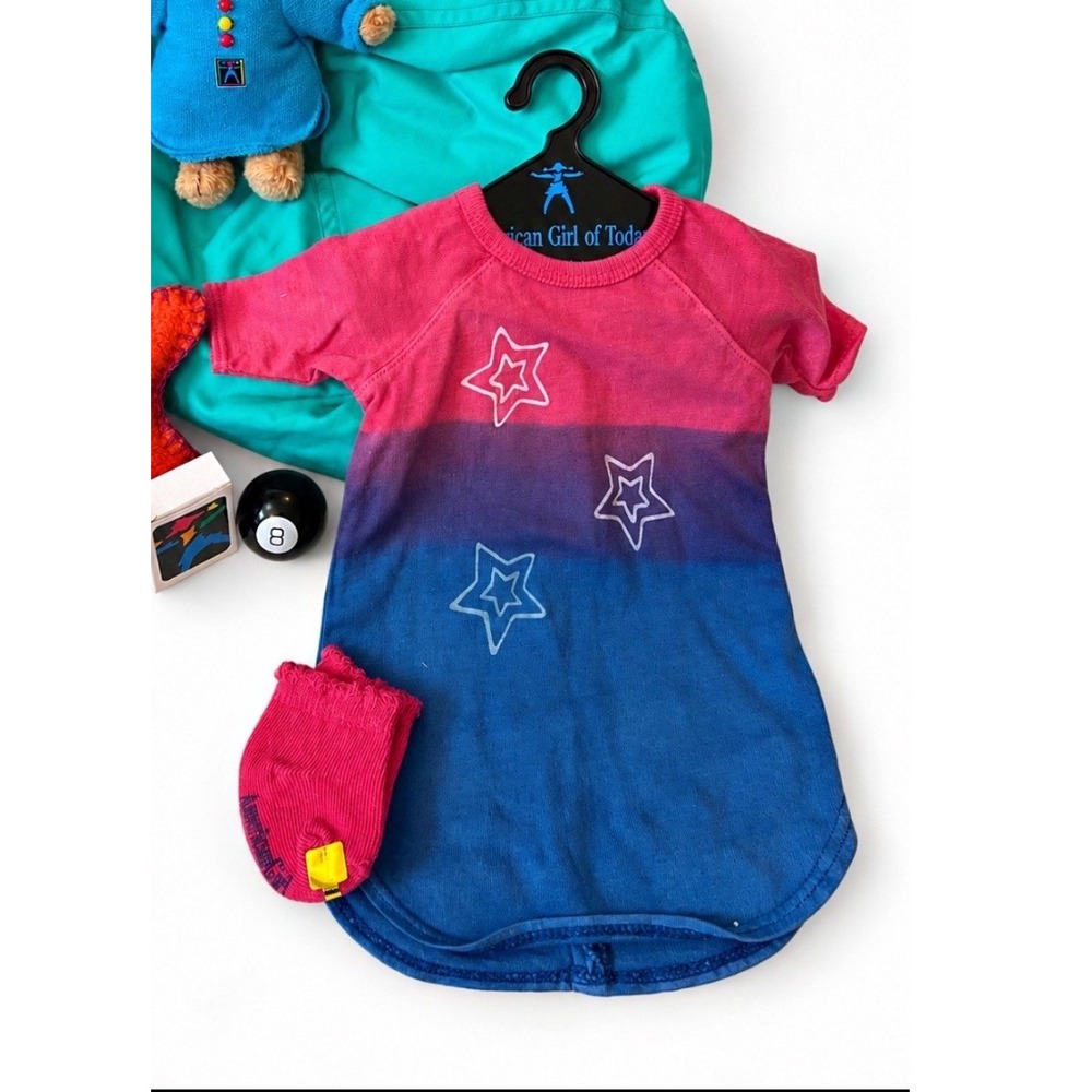 Vintage American Girl of Today 2000Nightshirt & Slipper Ombre Star Sleep Set